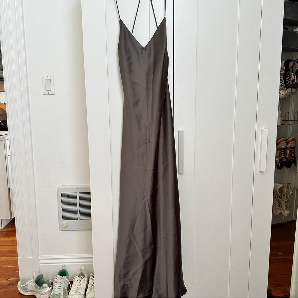 Gorgeous steel gray slip dress